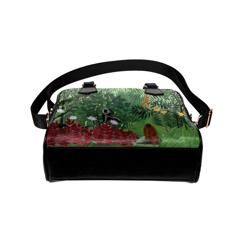 Henri Rousseau Tropical Forest Monkeys Shoulder Handbag (Model 1634)