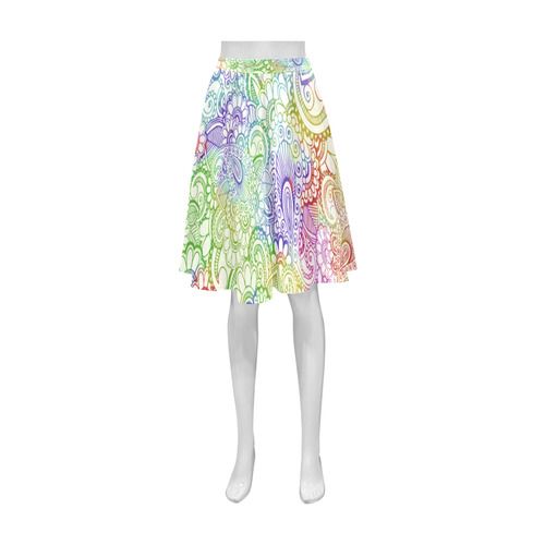 India Paisley Pattern - light watercolor grunge Athena Women's Short Skirt (Model D15)