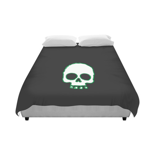 Green Neon Skull Duvet Cover 86"x70" ( All-over-print)