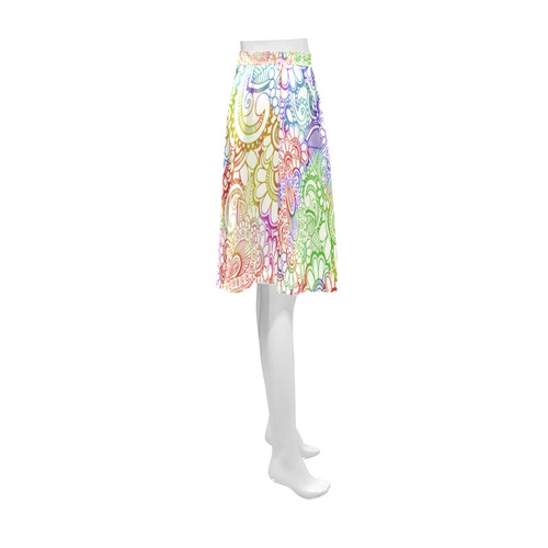 India Paisley Pattern - light watercolor grunge Athena Women's Short Skirt (Model D15)