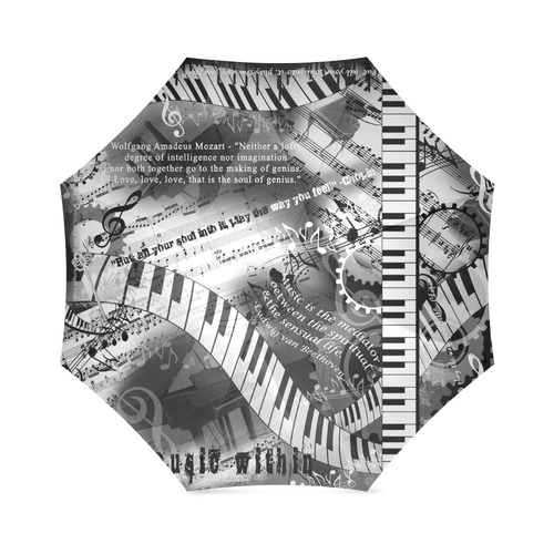 Piano Umbrella Music Art Mozart Classical Music Art by Juleez Foldable Umbrella (Model U01)