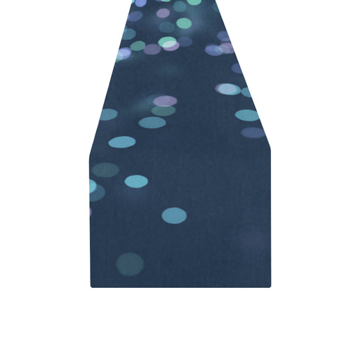 blue bokeh Table Runner 16x72 inch