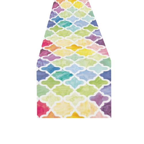 watercolor pattern Table Runner 16x72 inch