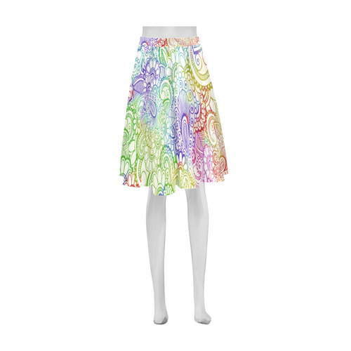 India Paisley Pattern - light watercolor grunge Athena Women's Short Skirt (Model D15)