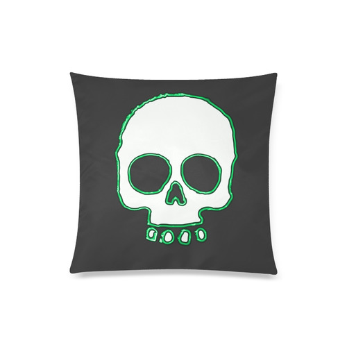 Green Neon Skull Custom Zippered Pillow Case 20"x20"(Twin Sides)