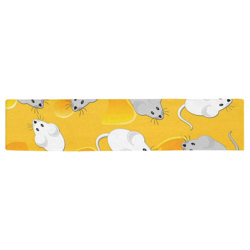 mice on cheese Table Runner 16x72 inch