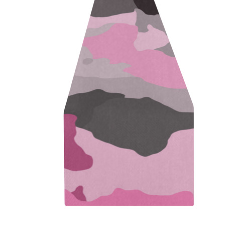 pink gray and black camouflage Table Runner 16x72 inch
