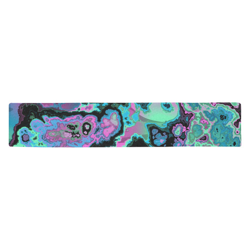 blue green pink purple Table Runner 14x72 inch