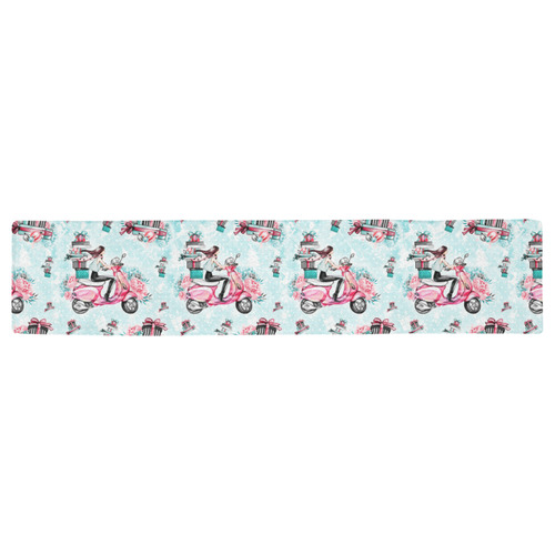 christmas, shopping girl Table Runner 16x72 inch