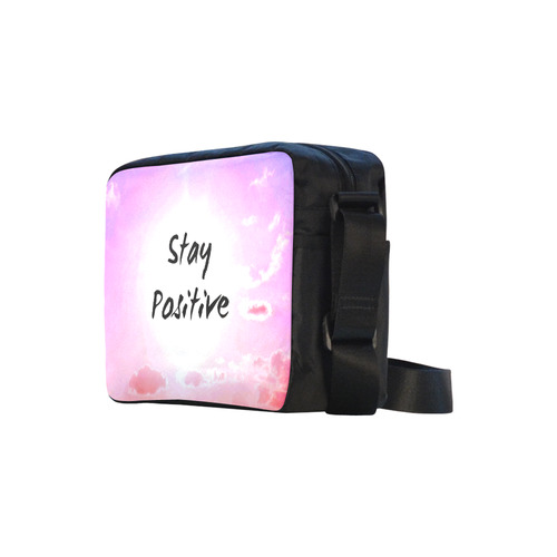 "Stay Positiv" Quote Pink Sky Colourful Classic Cross-body Nylon Bags (Model 1632)