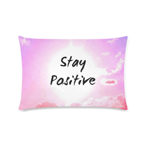 "Stay Positiv" Quote Pink Sky Colourful Custom Rectangle Pillow Case 16"x24" (one side)