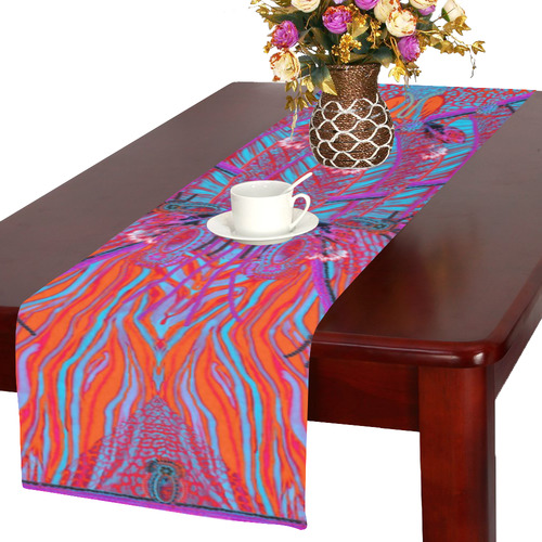 crazy jungle artsadd Table Runner 16x72 inch