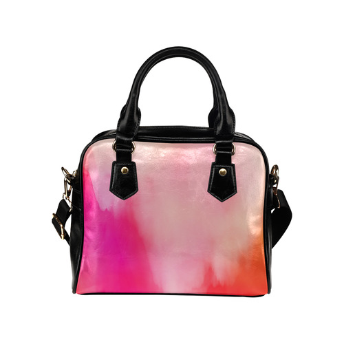Abstract Watercolor Pink Coral Orange Colorful Springtime Shoulder Handbag (Model 1634)
