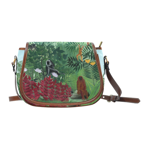Henri Rousseau Tropical Forest Monkeys Saddle Bag/Large (Model 1649)