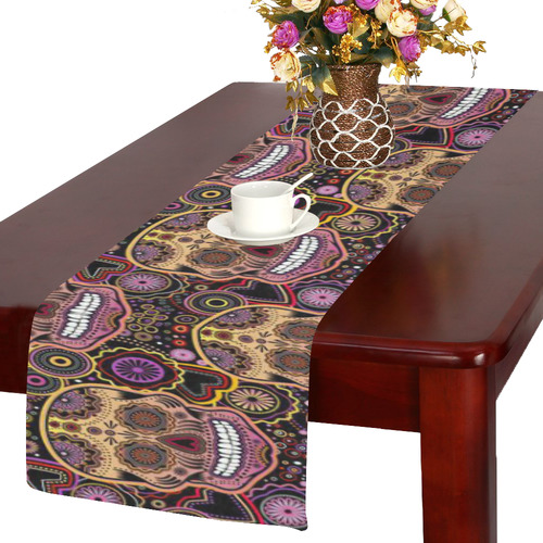 candy sugar skull Table Runner 14x72 inch