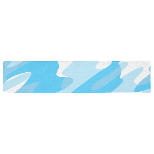 blue and white abstract Table Runner 16x72 inch