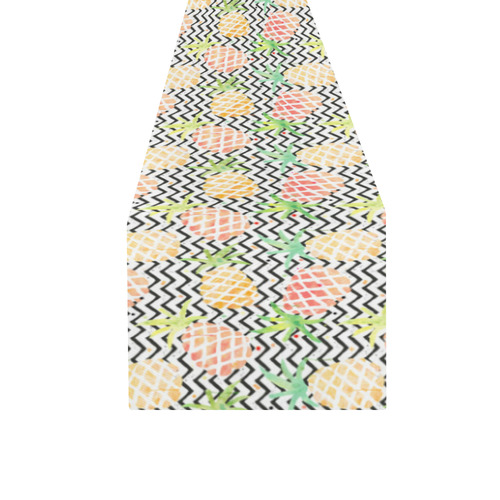 watercolor pineapple Table Runner 16x72 inch