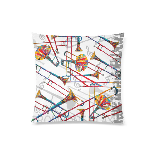Best Trombone Gift Music Art by Juleez Custom Zippered Pillow Case 20"x20"(Twin Sides)