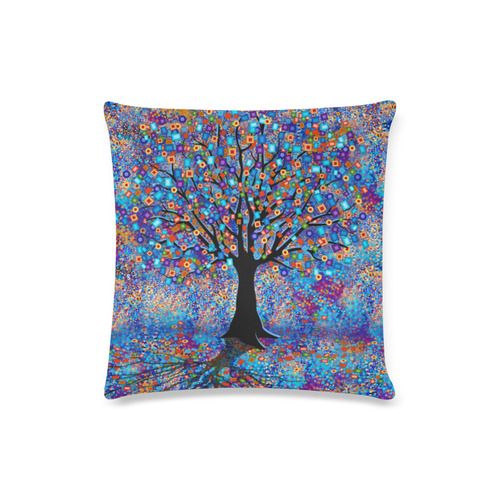 Pillow Colorful Tree of Life Tree Carnival by Juleez Custom Zippered Pillow Case 16"x16"(Twin Sides)