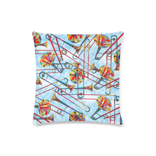 Colorful Trombone Art Design Print Custom Zippered Pillow Case 16"x16"(Twin Sides)