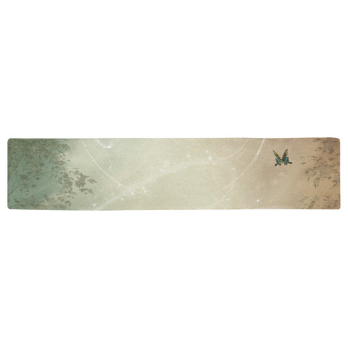 Fantasy Landscape with Sparkles and Butterfly Table Runner 16x72 inch