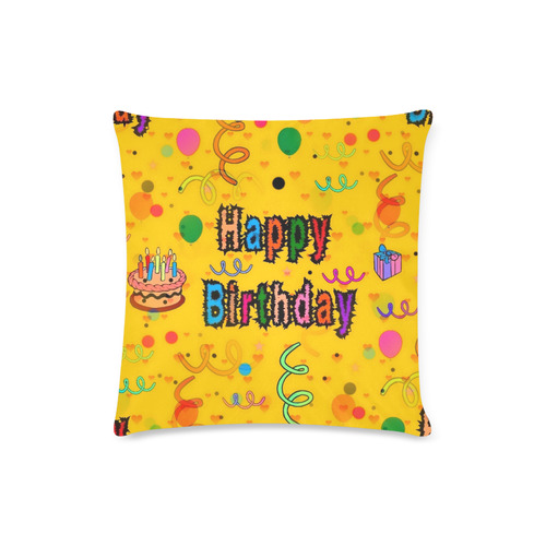 Happy Birthday by Popart Lover Custom Zippered Pillow Case 16"x16"(Twin Sides)