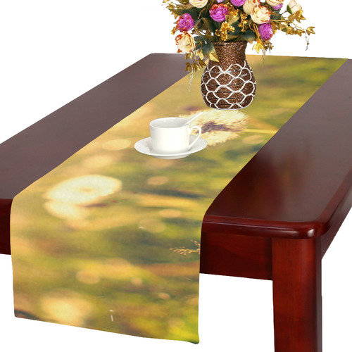 Dandelion on the Meadow at Sunlight Table Runner 16x72 inch