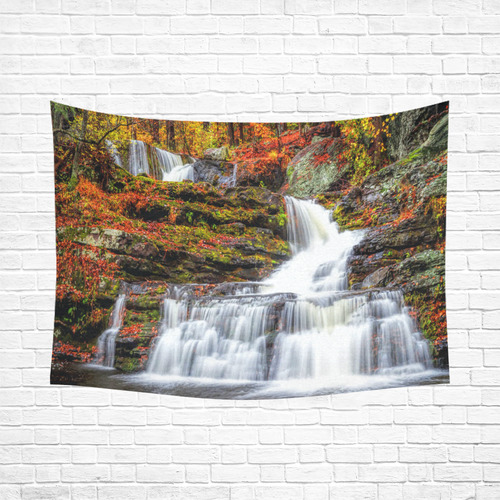 Autumn Waterfall Cotton Linen Wall Tapestry 80"x 60"