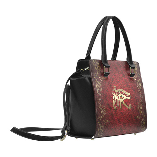 The all seeing eye in gold and red Classic Shoulder Handbag (Model 1653)