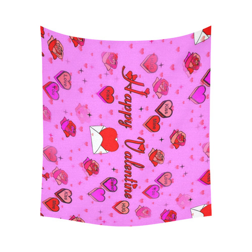 Happy Valentines by Popart Lover Cotton Linen Wall Tapestry 60"x 51"