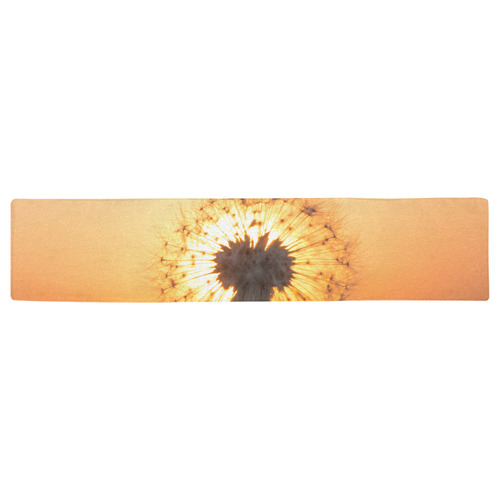 Dandelions in Meadow at Red Sunset Table Runner 16x72 inch