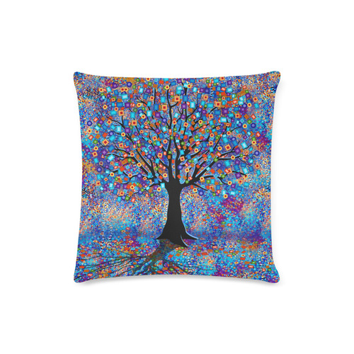 Pillow Colorful Tree of Life Tree Carnival by Juleez Custom Zippered Pillow Case 16"x16"(Twin Sides)