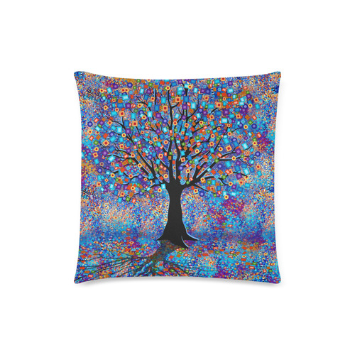 Colorful Tree Art Print Tree Carnival by Juleez Custom Zippered Pillow Case 18"x18"(Twin Sides)