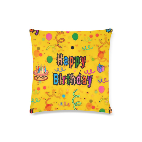 Happy Birthday by Popart Lover Custom Zippered Pillow Case 16"x16"(Twin Sides)