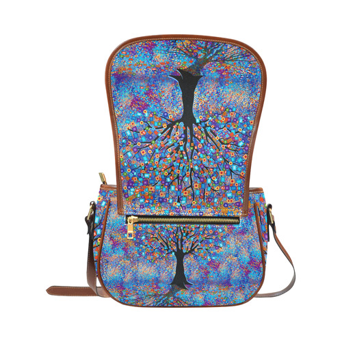 Colorful Tree of Life Art Print Carnival by Juleez Saddle Bag/Large (Model 1649)