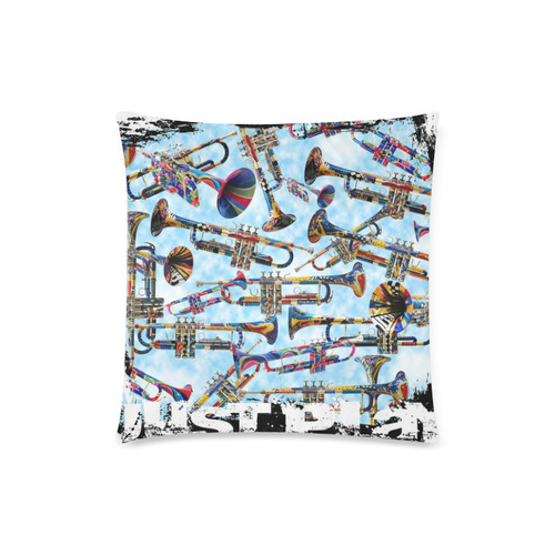 Colorful Trumpets Art Print By Juleez Custom Zippered Pillow Case 18"x18"(Twin Sides)