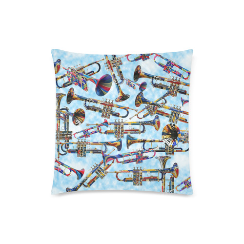 Colorful Trumpets Art Design Print Custom Zippered Pillow Case 18"x18"(Twin Sides)