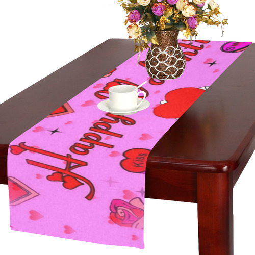 Happy Valentines by Popart Lover Table Runner 16x72 inch