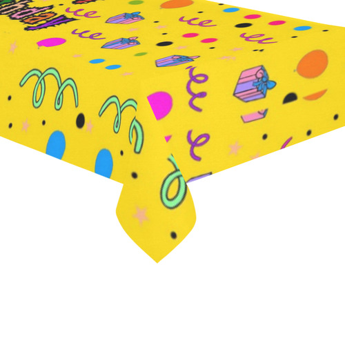 Happy Birthday by Popart Lover Cotton Linen Tablecloth 60"x120"