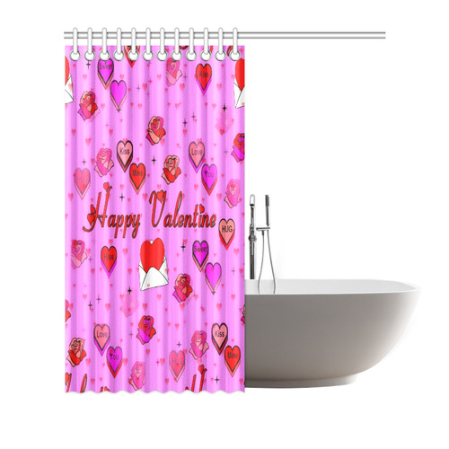 Happy Valentines by Popart Lover Shower Curtain 72"x72"