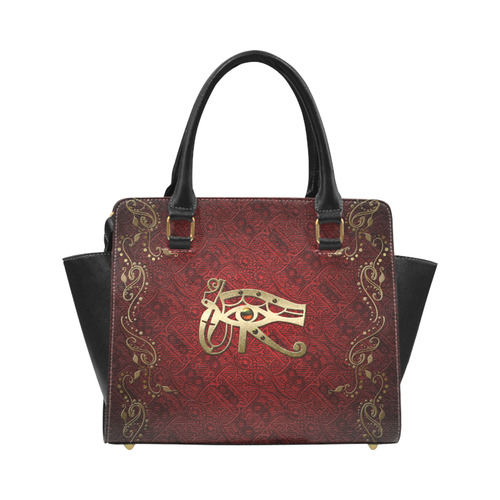 The all seeing eye in gold and red Classic Shoulder Handbag (Model 1653)