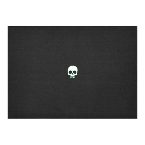 Green Neon Skull Cotton Linen Tablecloth 60"x 84"