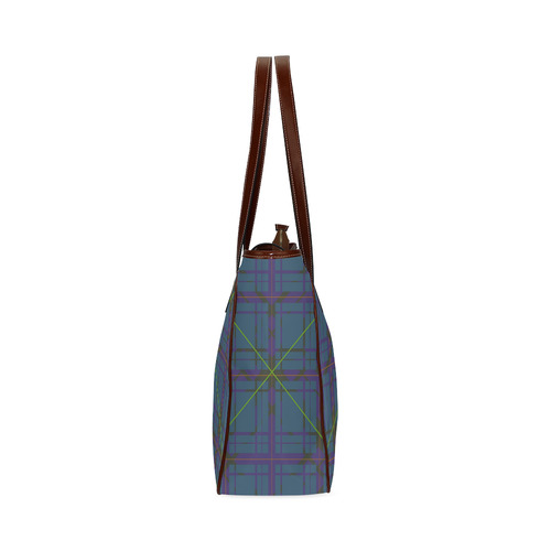 Neon Plaid Modern Design brown Classic Tote Bag (Model 1644)