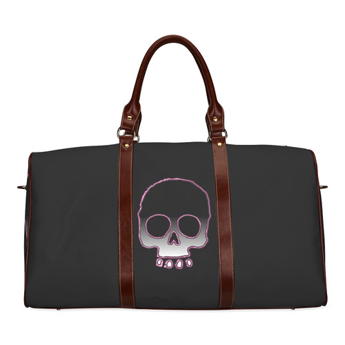 Pink Neon Skulls Waterproof Travel Bag/Large (Model 1639)