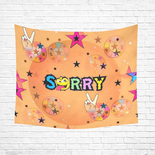 Sorry by Popart Lover Cotton Linen Wall Tapestry 60"x 51"