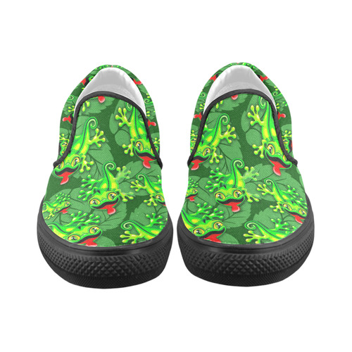 Gecko Lizard Baby Cartoon Slip-on Canvas Shoes for Men/Large Size (Model 019)