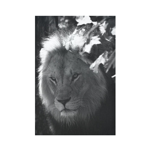 B&W Lion Cotton Linen Wall Tapestry 60"x 90"