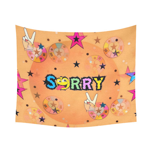 Sorry by Popart Lover Cotton Linen Wall Tapestry 60"x 51"