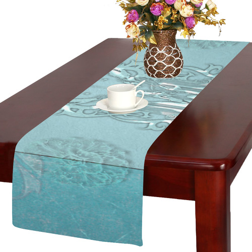 Soft blue decorative design Table Runner 14x72 inch