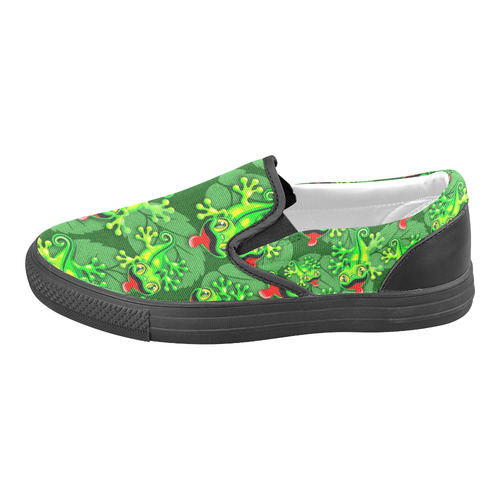 Gecko Lizard Baby Cartoon Slip-on Canvas Shoes for Men/Large Size (Model 019)